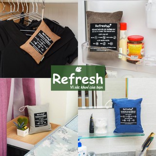 Túi than hoạt tính diệt khuẩn khử mùi lọc không khí cho phòng khách, ngủ, … 100% than tre tự nhiên - REFRESH AIR