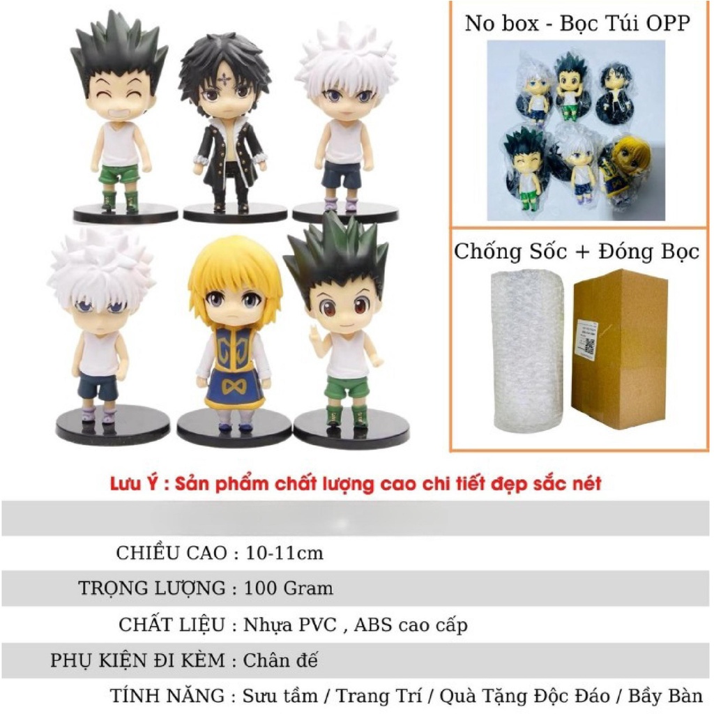 Mô hình Hunter x Hunter, thợ săn tí hon Chrollo Lucilfer, Gon Freecss, Kurapika cute đáng yêu, figure anime decor đẹp