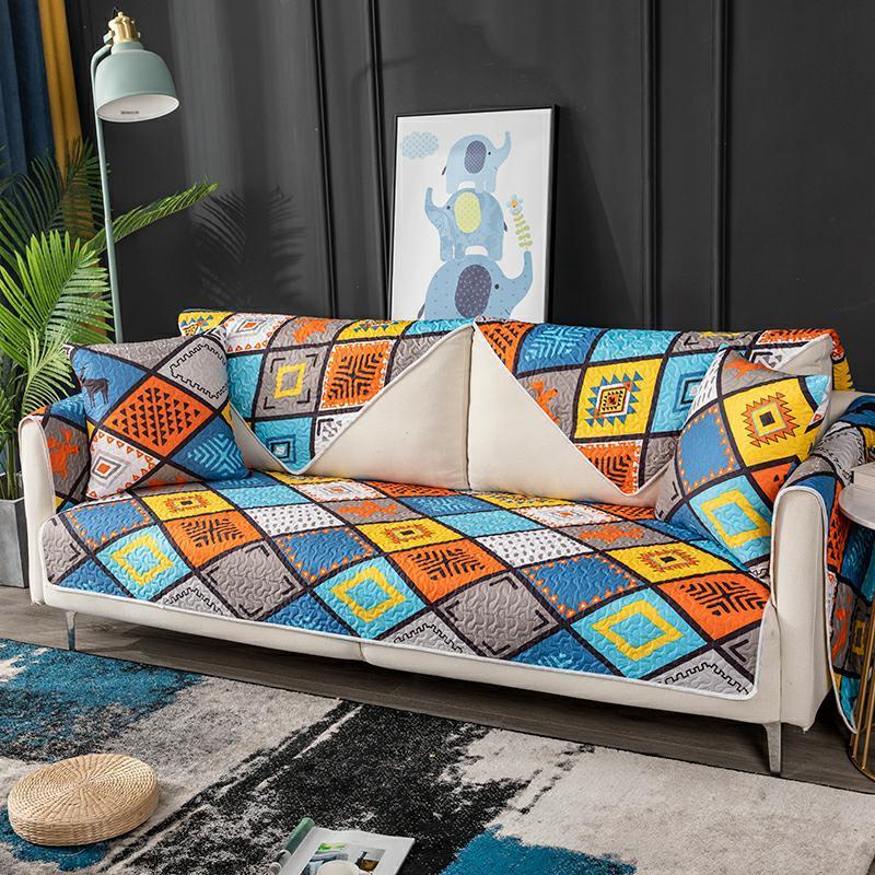 Bộ Đệm Lót Ghế Sofa Vải Cotton Chống Trượt Thiết Kế Đơn Giản Kiểu Châu Âu