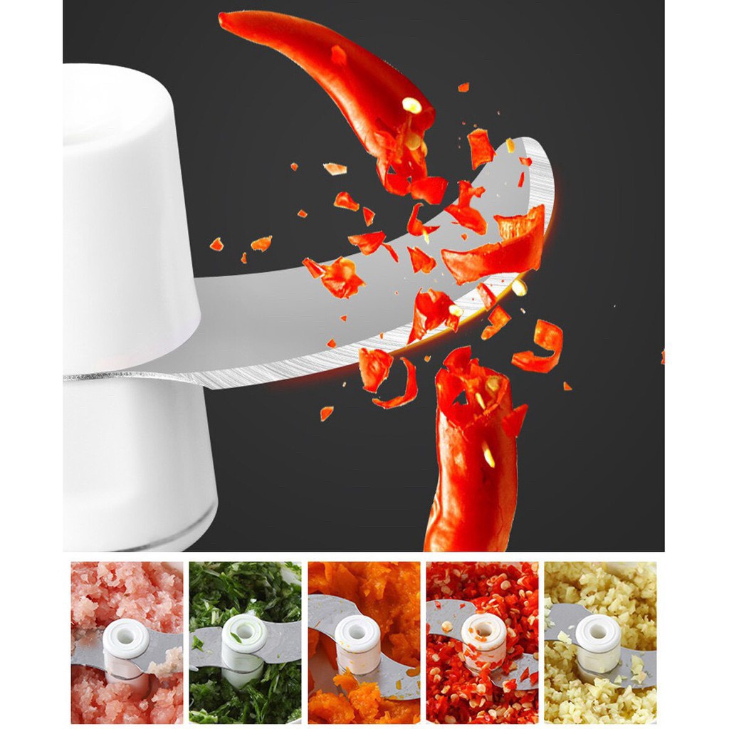 Dụng cụ xay tỏi ớt bằng tay Mini Food Chopper Tiện Dụng, Máy xay nhuyễn tỏi ớt hành gia vị cầm tay