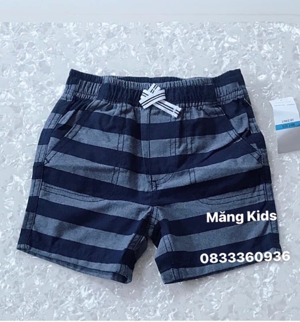 Quần Short Bé Trai Kẻ Xanh Nautica