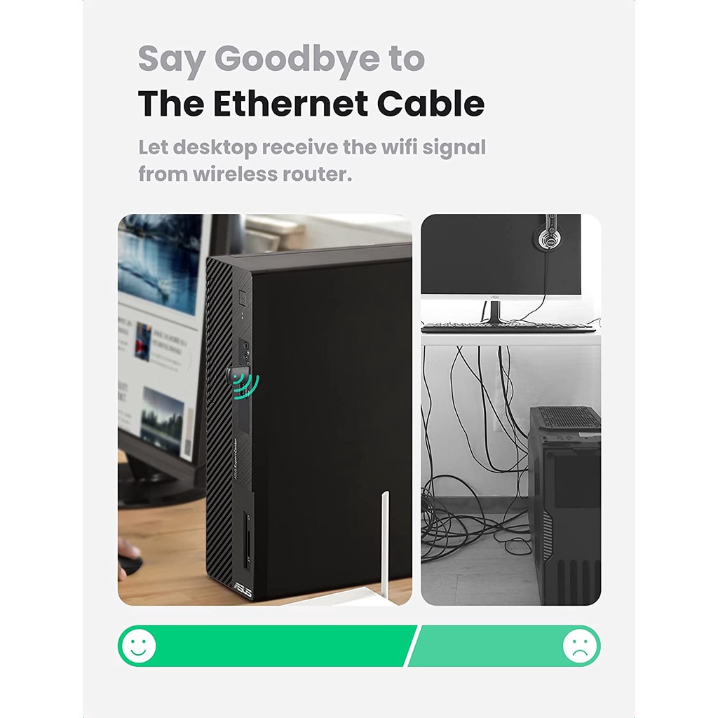 USB Wifi UGREEN 20204 Băng tần kép 5G &amp; 2.4G