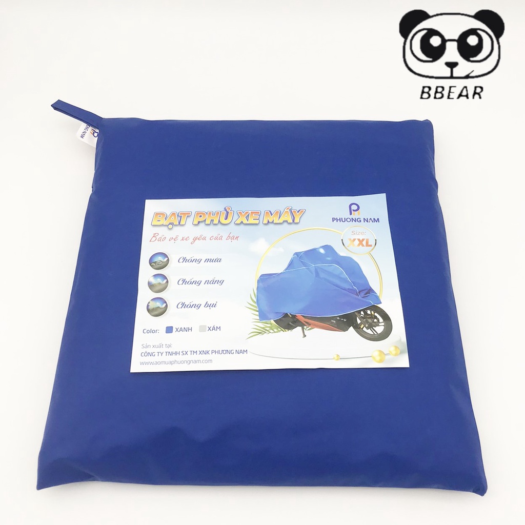 Áo Bạt Phủ Trùm Xe Máy Vải Dù Phủ PU Chống Thấm Tuyệt Đối