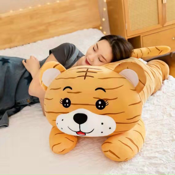 BÔNG HÌNH HỔ VẰN CAO CẤP SIZE 80CM- 1M1. Thú Nhồi Bông Chú Hổ Đáng Yêu. Chất Vải Nhung Mềm Mịn, Vải Co giãn 4 Chi