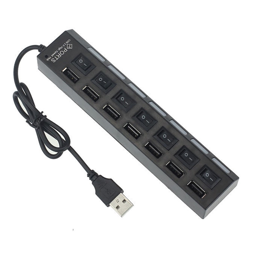 Bộ Chia 7 / 4 Cổng Usb 2.0 Tích Hợp Công Tắc Bật / Tắt Cho Pc Laptop