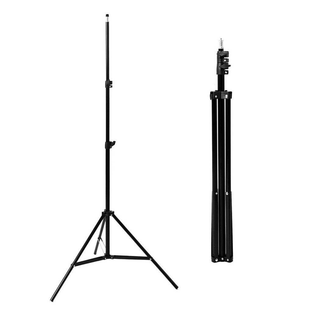Chân sắt gắn đèn livestream 2 mét tripod 3 chân gấp gọn hỗ trợ quay video