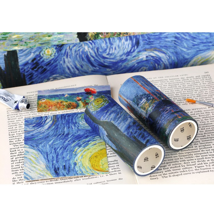 Washi tape băng dính trang trí Bức họa Van Gogh 10cm