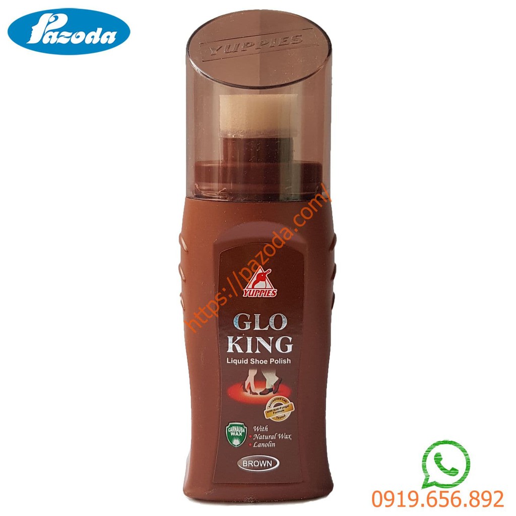 Xi đánh giày da Yuppies Glo king 75ml - Xi nước (Không màu, đen, nâu)