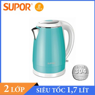 Ấm đun nước siêu tốc 1.7l inox 304 supor swf17s18bvn - ấm siêu tốc 2 lớp
