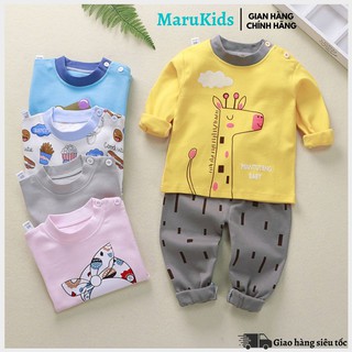 Đồ bộ dài tay thu đông Quảng Châu ấm áp cho bé trai bé gái từ 8-23 kg