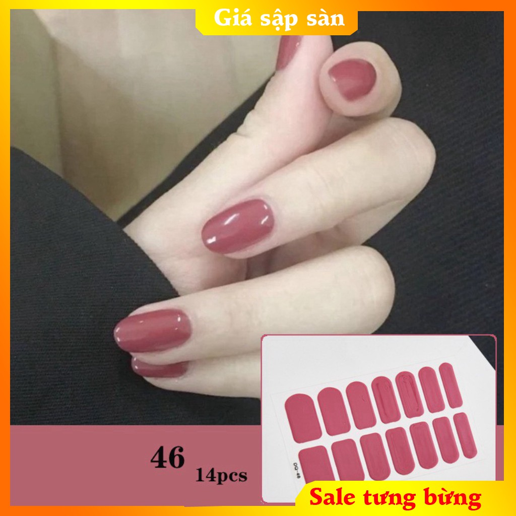 Miếng dán móng tay nail sticker mới về gồm 14 móng, không thấm nước, có độ đàn hồi tốt