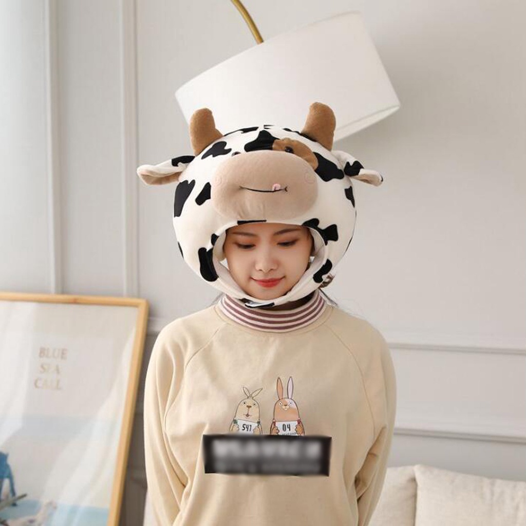 Mũ Hình Bò Sữa Hoạt Hình Dễ Thương Cho Bé