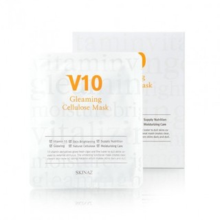 5 Miếng Mặt nạ đắp mặt cao cấp 100% tự nhiên V10 Gleaming Cenllulose Mask