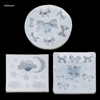 Khuôn Silicon Làm Trang Sức DIY Từ Epoxy Resin Hình Nơ / Ngôi Sao / Mặt Trăng Xinh Xắn