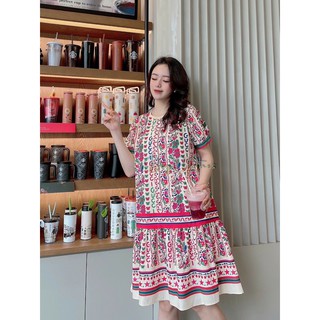 Váy đầm bigsize thổ cẩm dáng babydoll 85kg