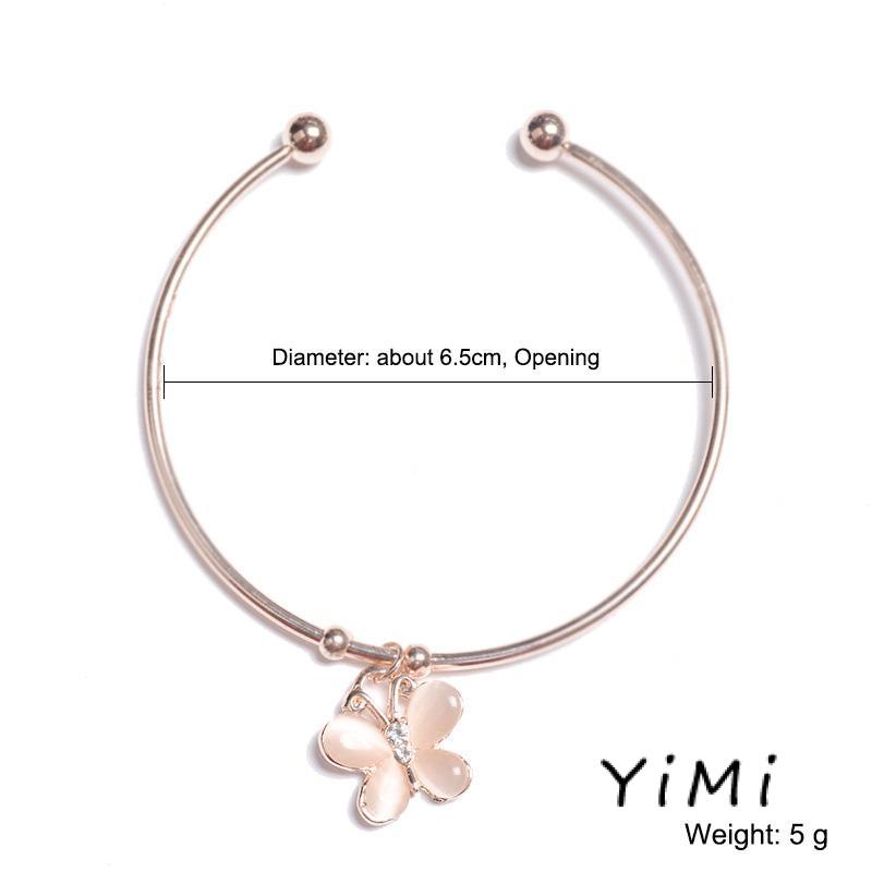 Vòng Tay Dây Xích Kép Mặt Hình Bướm Phong Cách Hàn Quốc Cổ Điển Cho Nữ