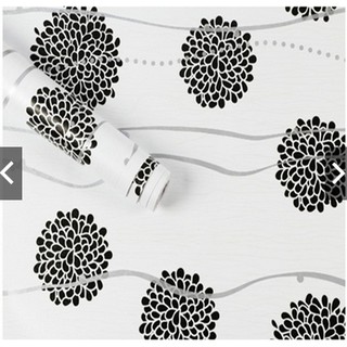 Decal giấy dán tường hoa cúc đen