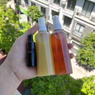 Combo tinh dầu bưởi nước hoa hồng serum trị mụn organic