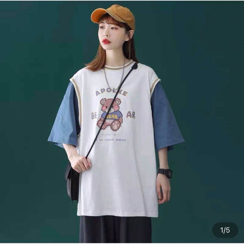 Áo Thun bóng Chày Pha Tay Siêu Xinh Form Thụng Tay Lỡ