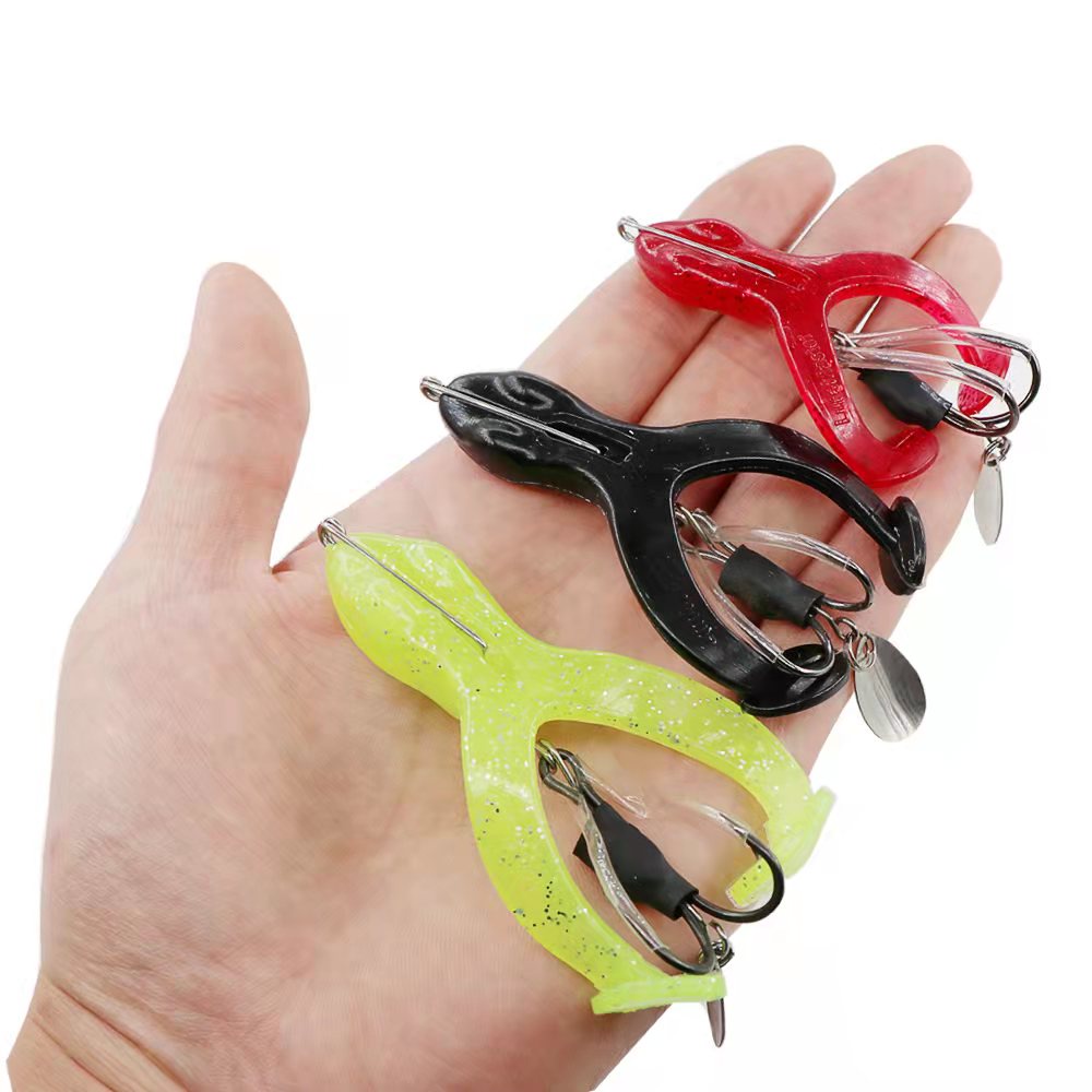 Mồi Câu Cá Nhân Tạo Hình Hai Con Ếch Có Lưỡi Câu Sắc Bén Cho Bass Pike Musky Snakehead