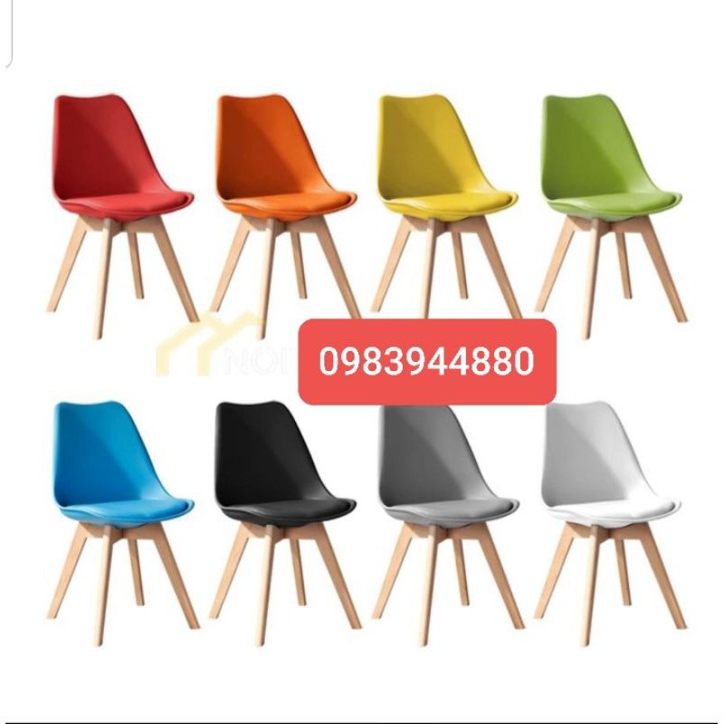 [Mã LIFE25PB100K giảm 10% đơn 300K] ghế EAMES chân gỗ có đệm hàng nhập khẩu 100%