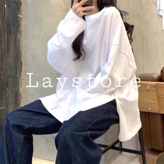 Áo thun dài tay xẻ tà