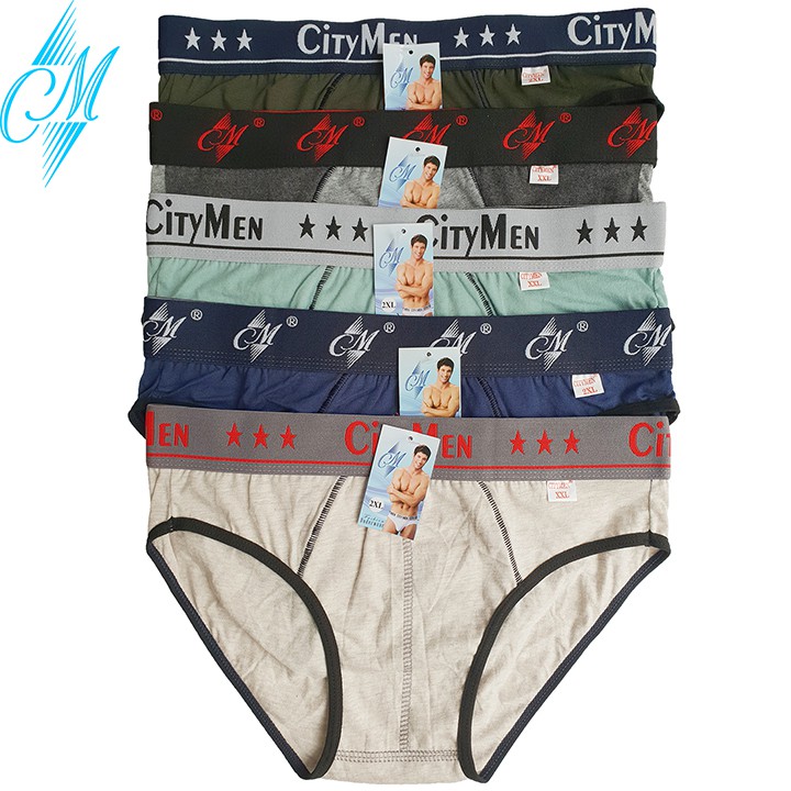 Combo 5 Quần lót nam tam giác nhiều lưng BigSize Hiệu Citymen - Cho người từ 85kg đến 110kg vải cotton 100% cao cấp