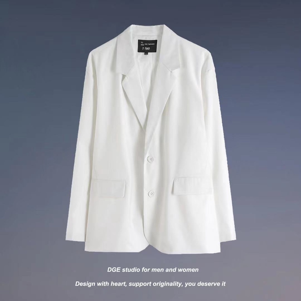 Áo Khoác Vest Dáng Rộng Màu Trắng Phong Cách Hàn Quốc Thanh Lịch Dành Cho Nữ | BigBuy360 - bigbuy360.vn