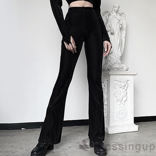 Quần dài ống loe lưng thun màu sắc thời trang cho nữ
