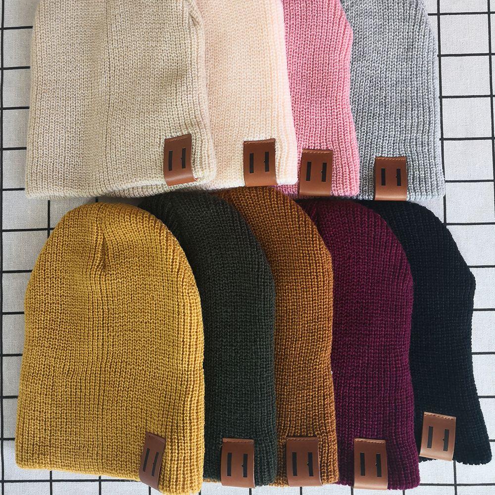 Mũ Beanie Dệt Kim 7 Màu Trơn Dễ Thương Cho Bé