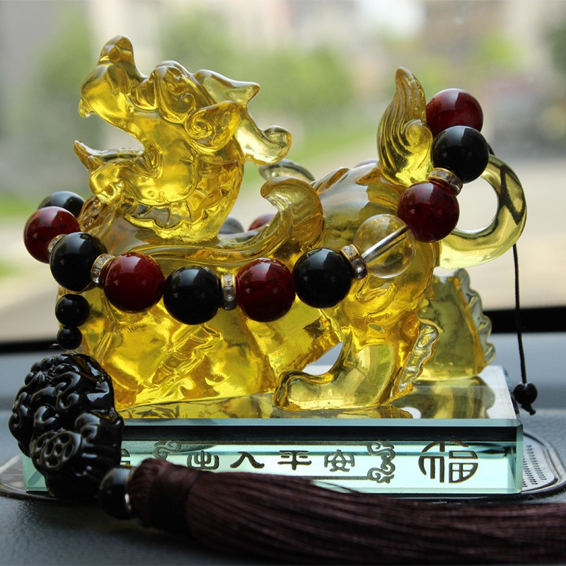 Tỳ Hưu 💝Freeship💝 vật phẩm để bàn phong thủy, bằng đá, tặng kèm nước hoa và vòng dây