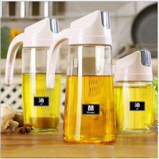 Bình rót dầu tự động 630ML - Nồi dầu thủy tinh chai gia vị chai giầu dấm
