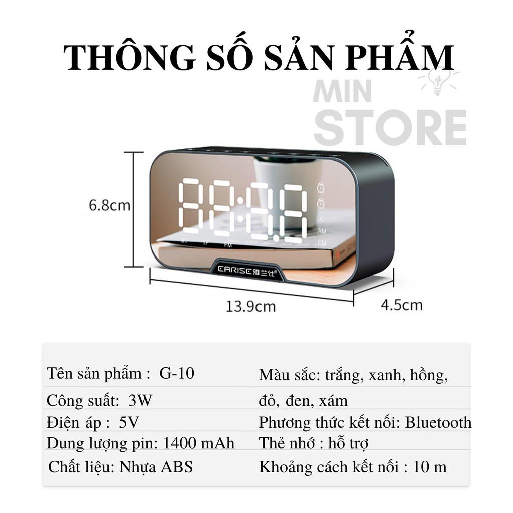 Đồng hồ LED - Loa Bluetooth - Đồng Hồ Báo Thức Thông Minh - G10 - Min STORE