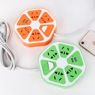 Ổ cắm điện lục giác 1.5m có 4 chân cắm và 2 chân USB loại xịn
