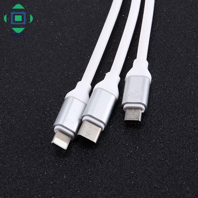 Cáp sạc truyền dữ liệu USB loại C 1.2m 3 trong 1 cho iPhone Samsung Xiaomi nhiều màu lựa chọn | BigBuy360 - bigbuy360.vn