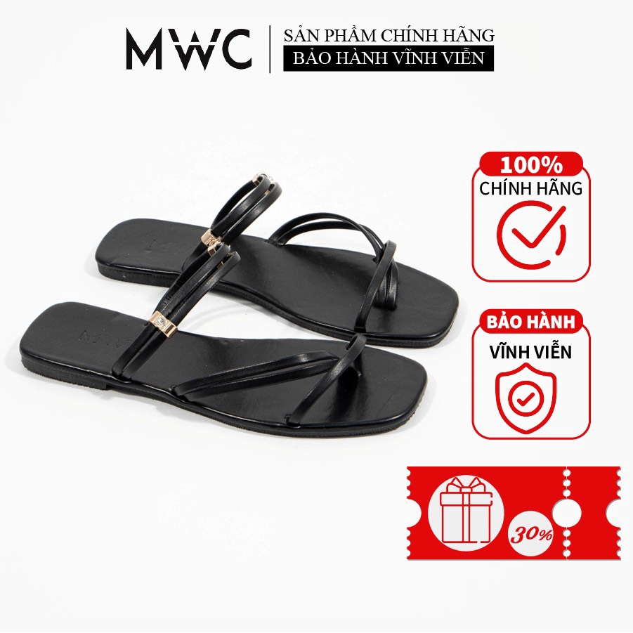 Giày Sandal Nữ MWC Đế Bệt Xỏ Ngón Phối Dây Mảnh Xinh Xắn NUSD- 2797