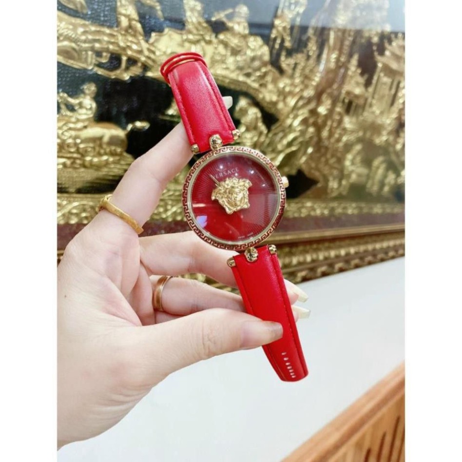 Đồng hồ nữ Versace dây da thời thượng mặt nổi độc đáo cá tính mã - Đồng hồ versace