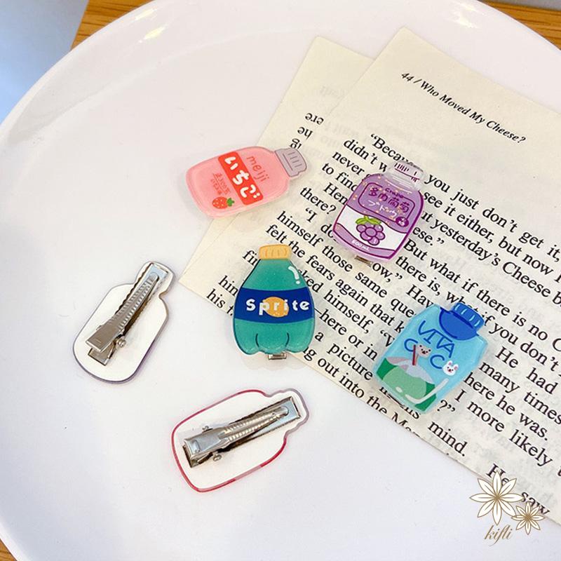 Kẹp tóc mái hình chai nước ngọt xinh xắn không làm tổn thương tóc dễ phối đồ