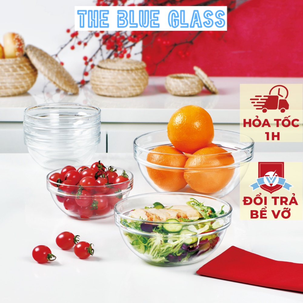 Bát Thủy Tinh Cao Cấp Ocean, Bát Ăn Cơm Chính Hãng Chất Lượng Cao, Kich Thước 10Cm Viền Bát Tinh Tế - 0623