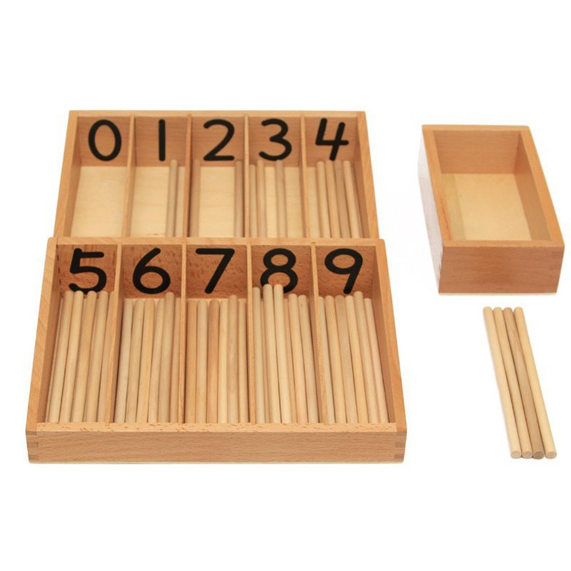 Giáo cụ Montessori - Spindle Box 45 que tính (loại to)