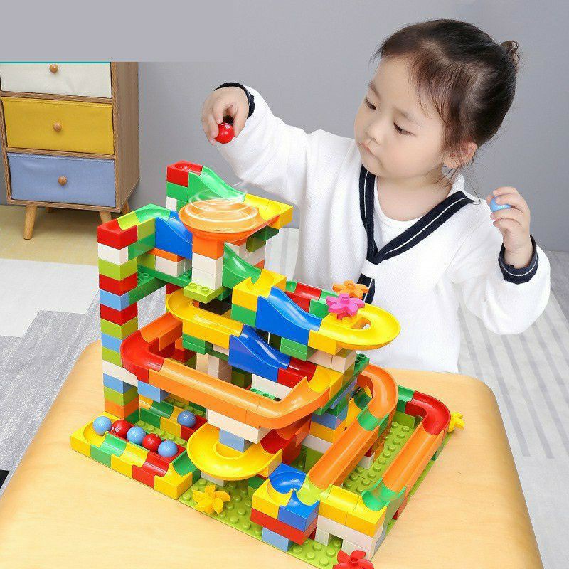 Bộ xếp hình 206 chi tiết cầu trượt cho bé thỏa sức sáng tạo (ảnh thật)