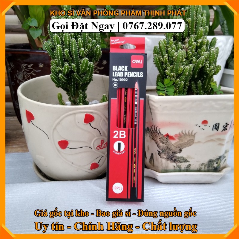 Bút chì gỗ 2B tam giác Deli , but chì luyện chữ đẹp, bút chì tập viết