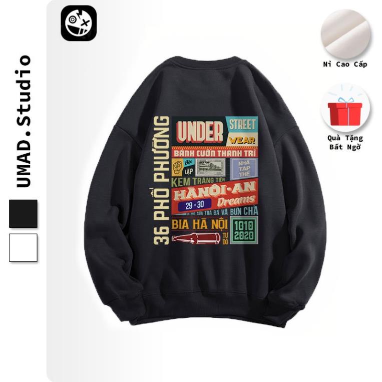 ♘✠☸Áo sweater UMAD Hà Nội Under form rộng Unisex nam nữ có Big Size !