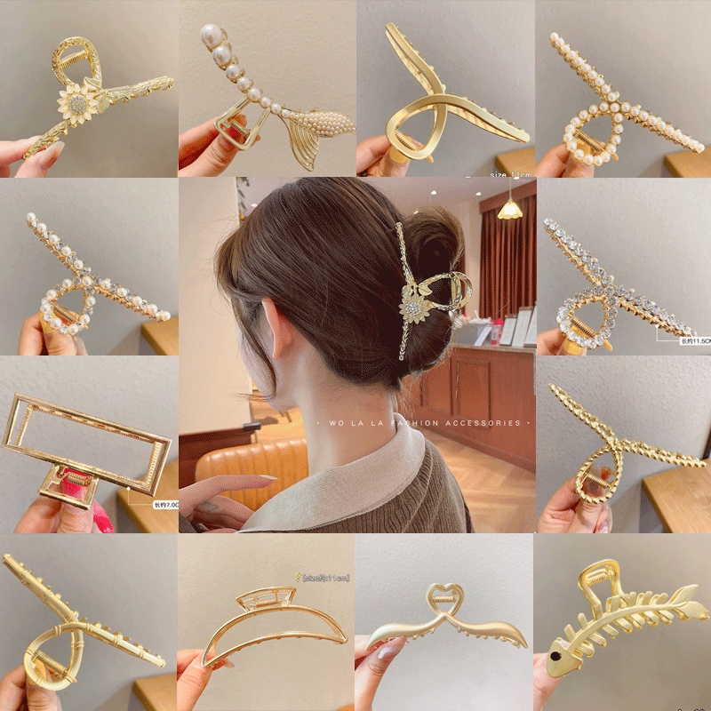 Kẹp tóc hình hoa hướng dương đính ngọc trai phong cách Hàn Quốc cho nữ