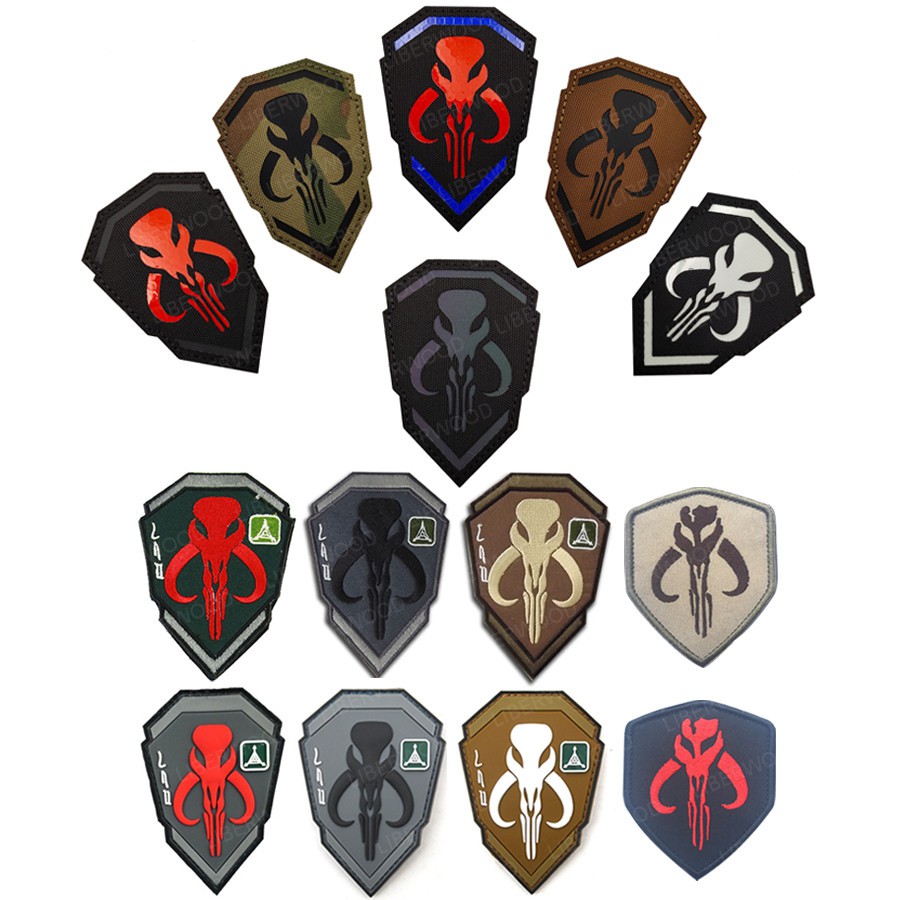 MANDALORIAN BANTHA SKULL BOUNTY HUNTER BOBA FETT DESERT PATCH BADGE