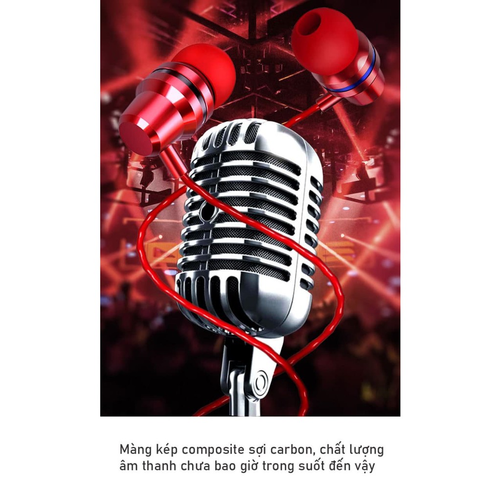 Tai nghe nhét tai chính hãng DKB kiểu dáng thể thao giắc cắm 3.5mm tích hợp microphone