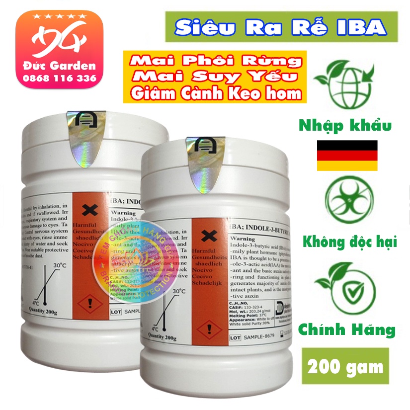 Thuốc kích thích ra rễ cực mạnh IBA lọ 200gam nhập khẩu Đức chuyên Mai Phôi, Mai suy yếu