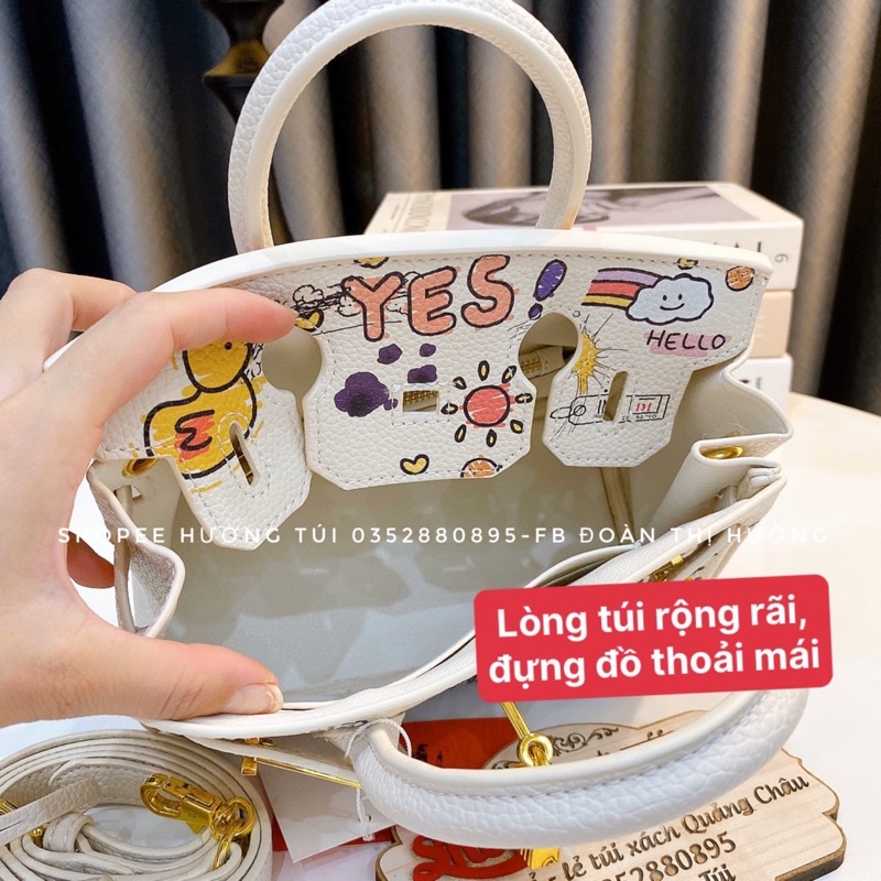 Túi Hờ Mờ 2 quai hoạt hình size 20 da mềm(k hộp)