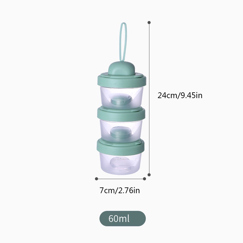 Hộp Đựng Sữa Bột Em Bé 3 Tầng Dung Tích 60ml Chống Ẩm Mốc