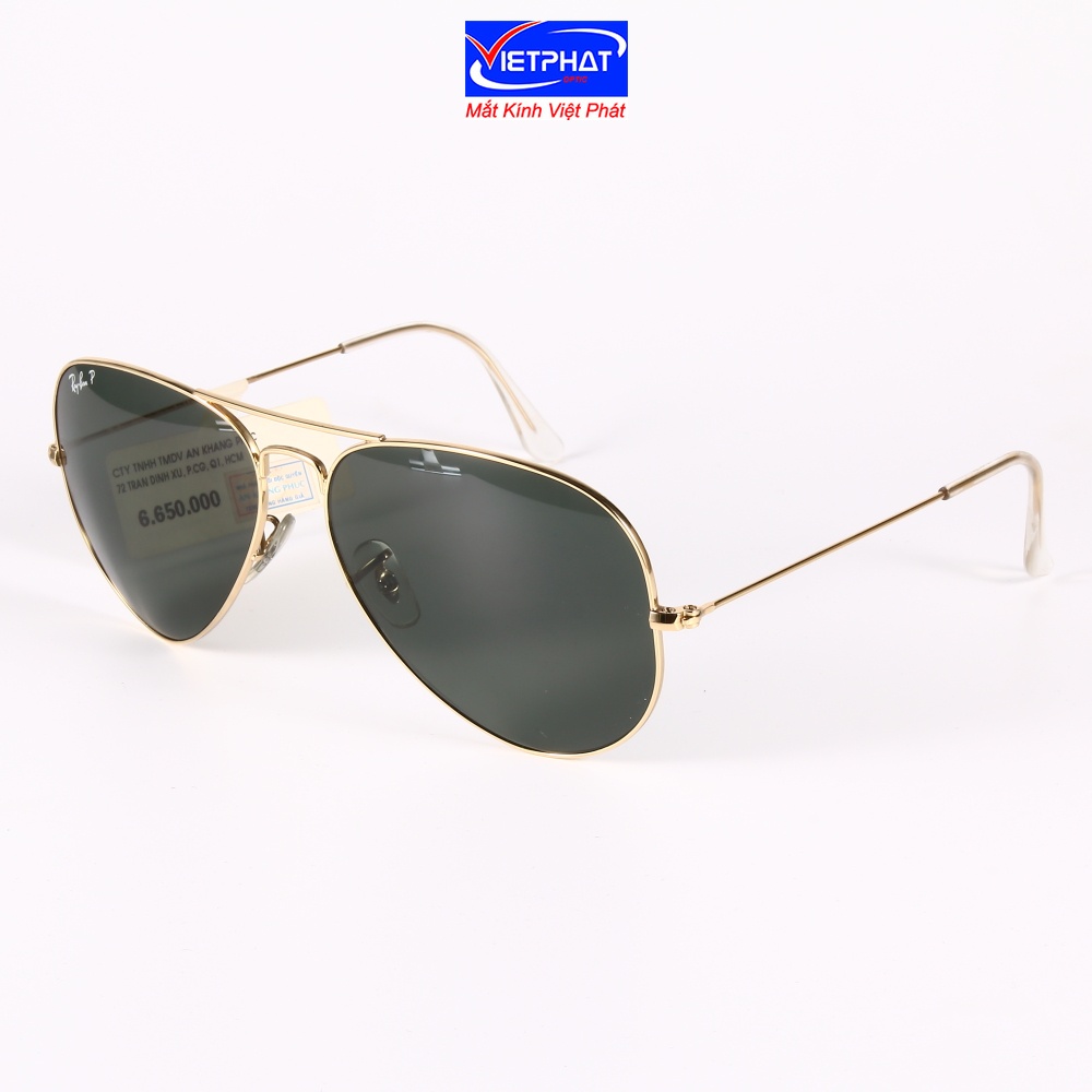 Kính Mát Rayban Polarized 3025-001/58(62IT) Full Box phụ kiện